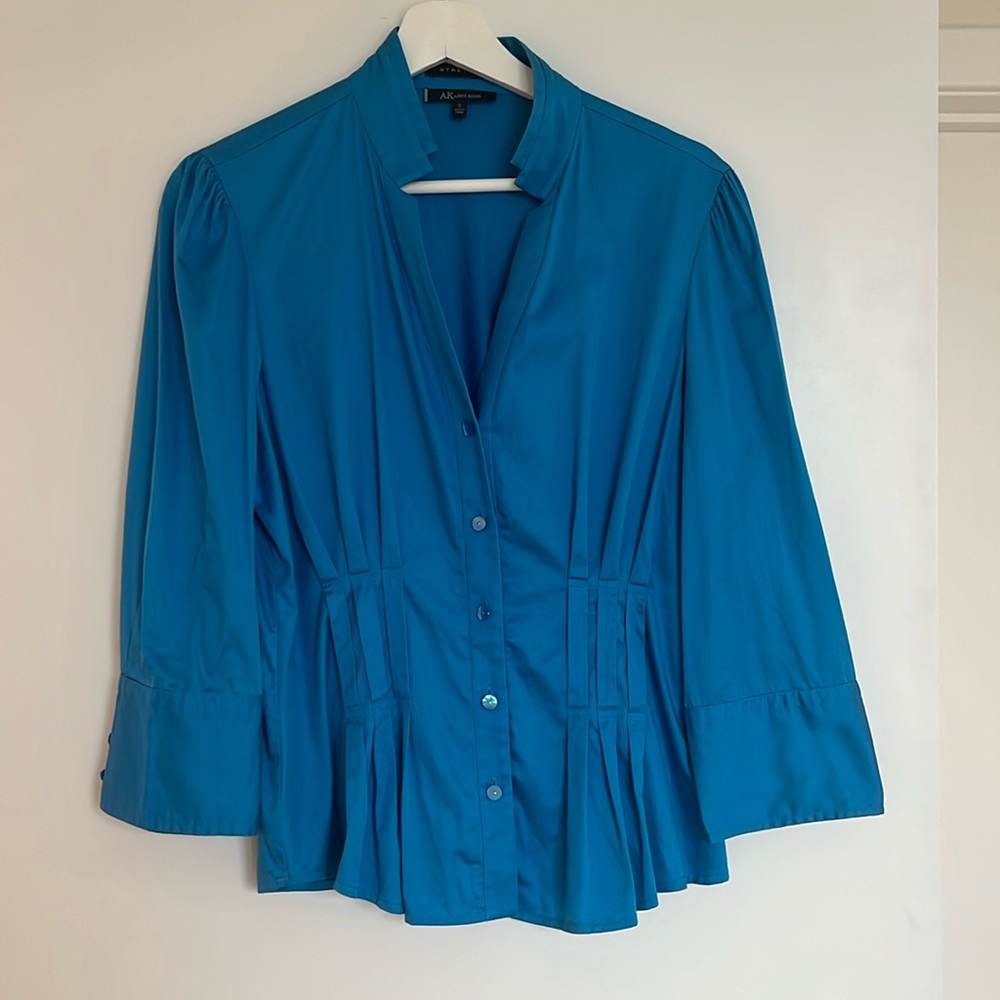 Blue Button-Up Blouse